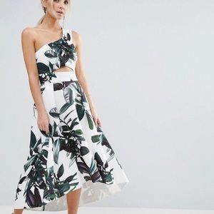 ASOS Palm one shoulder midi dress